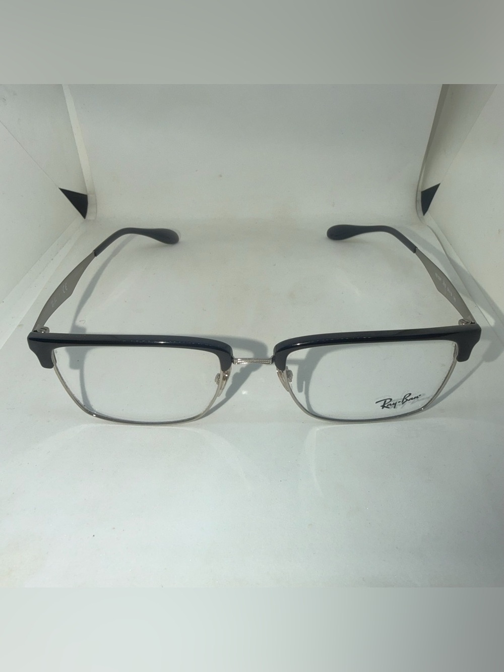 Ray-Ban Men’s Black and Silver Eyeglass Frames
